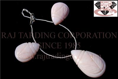 Pink Opal Carved Pear (Quality AA+)