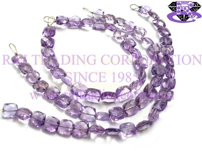 Amethyst (Light) Faceted Square (AAA)