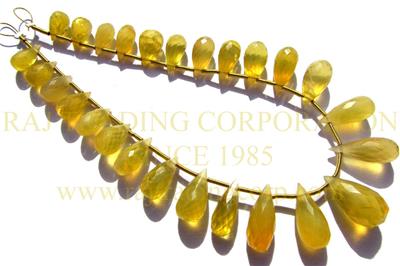 Yellow Opal Faceted Drops (Quality AAA)