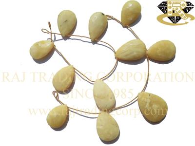 Yellow Opal Faceted Pear (Quality D)