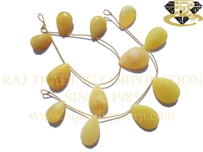 Yellow Opal Faceted Pear (Quality A+)