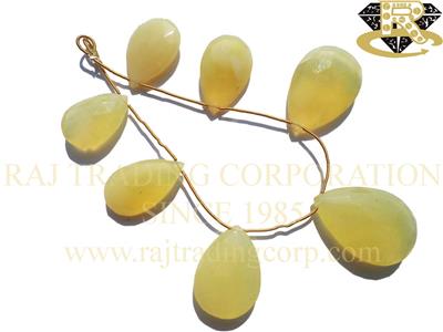 Yellow Opal Faceted Pear (Quality AA)