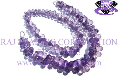 Amethyst (Light) Faceted Drops (Quality AA)