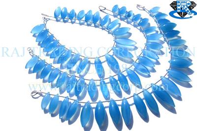 Blue Chalcedony Smooth Dew Drops (Quality AAA)