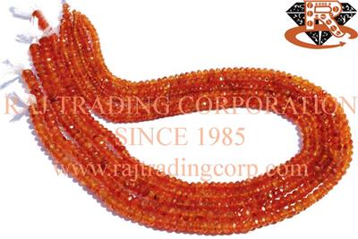 Carnelian Faceted Roundel (Quality A)