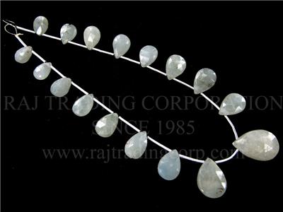 Natural White Sapphire Faceted Pear (Quality B)