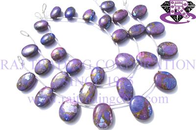 Purple Copper Turquoise Smooth Oval (Quality AA)