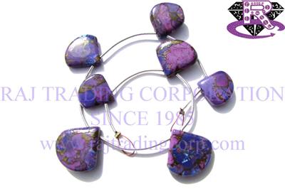 Purple Copper Turquoise Smooth Heart (Quality AA)