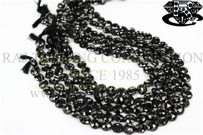 Black Spinel Faceted Coin (Quality A+)