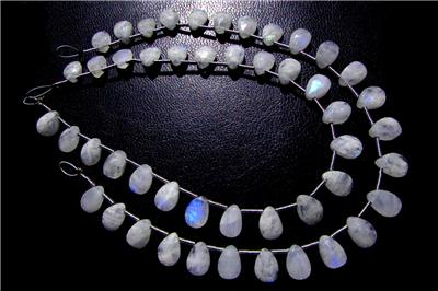 Rainbow Moonstone Faceted Pear (Quality A)