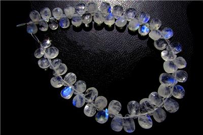 Rainbow Moonstone Faceted Pear (Quality AA+)