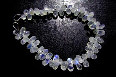 Rainbow Moonstone Faceted Drops (Quality AA+)